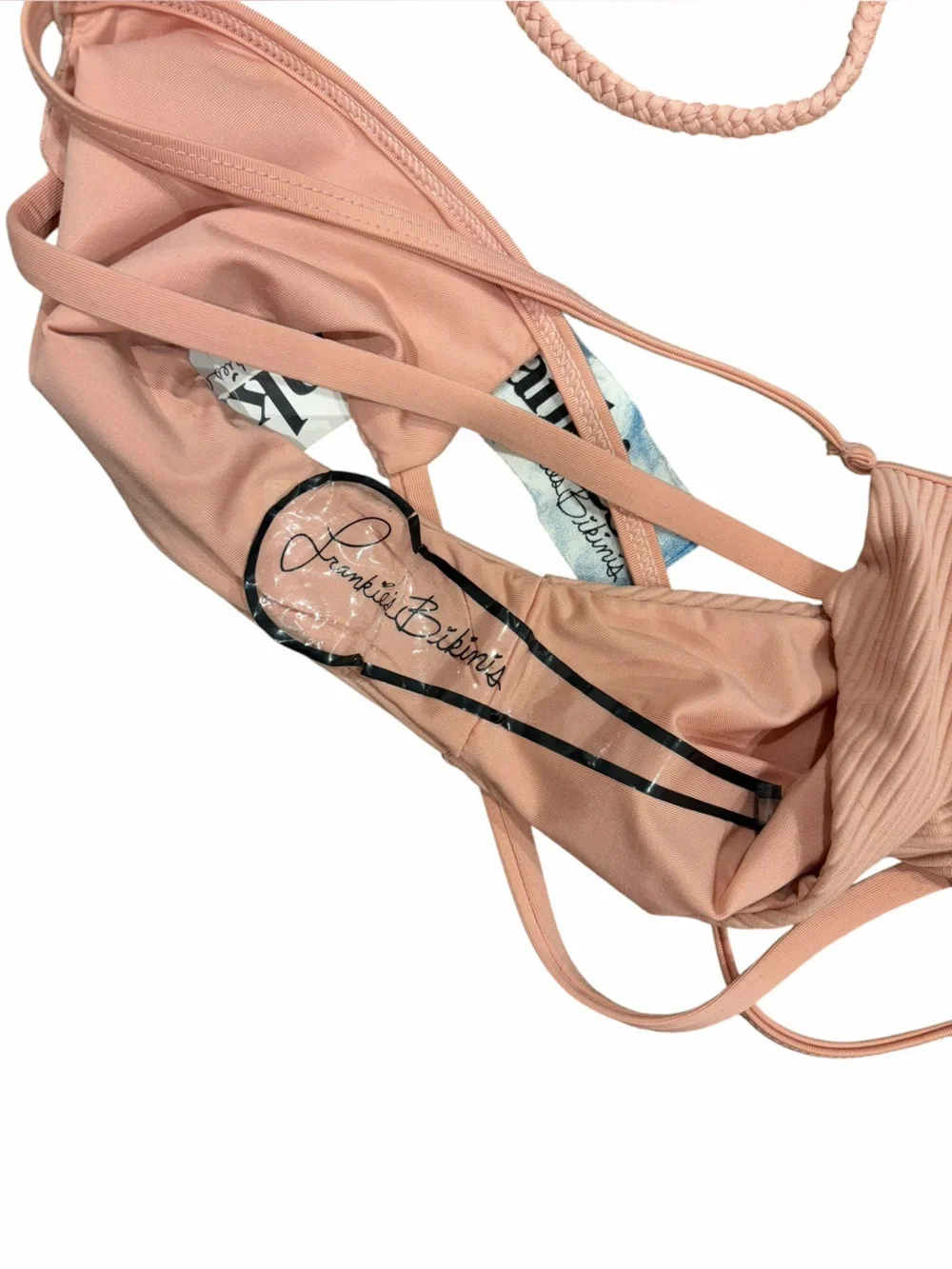 NWT Frankie’s Bikinis Vintage Rose Shea Ribbed Top size L Jaymi Bottoms size M